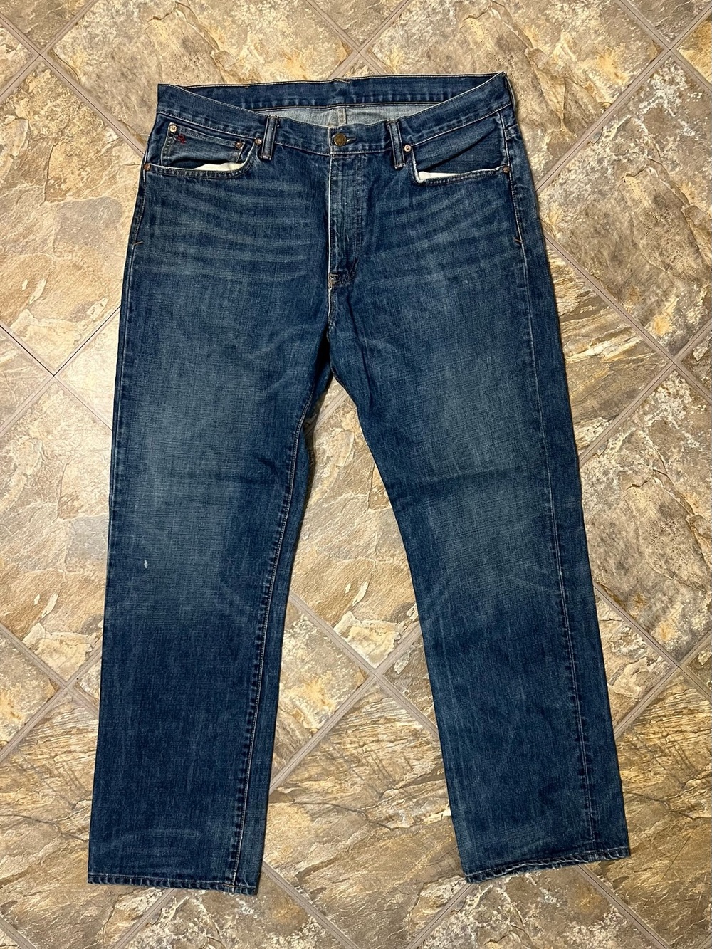 Polo Ralph Lauren Vintage 67 Blue Jeans Mens 36x32 Dark Wash Denim